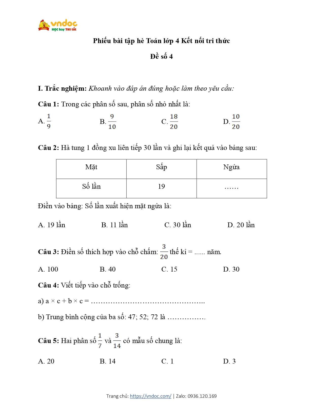 phieu on tap he toan lop 4 KNTT de 4 page 0001*594887