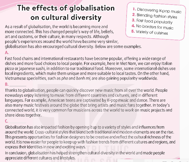 Tiếng Anh 12 Global Success Unit 2 Reading