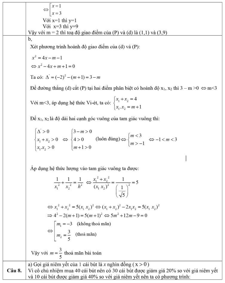 Đáp án đề thi vào lớp 10 môn toán tỉnh Vĩnh Phúc 2024 ảnh 2