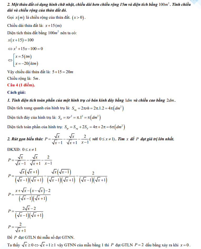 Đáp án đề thi tuyển sinh lớp 10 môn Toán Đồng Nai 2024-2025
