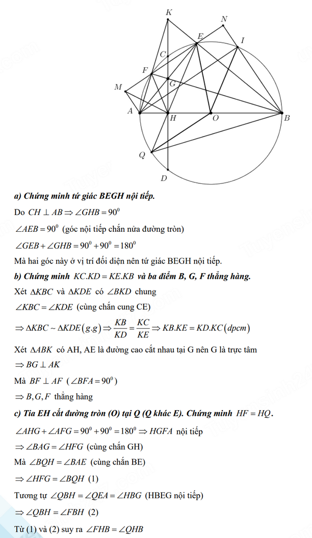 Đáp án đề Toán vào 10 Thái Bình 2024