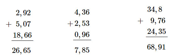 Cộng các số thập phân