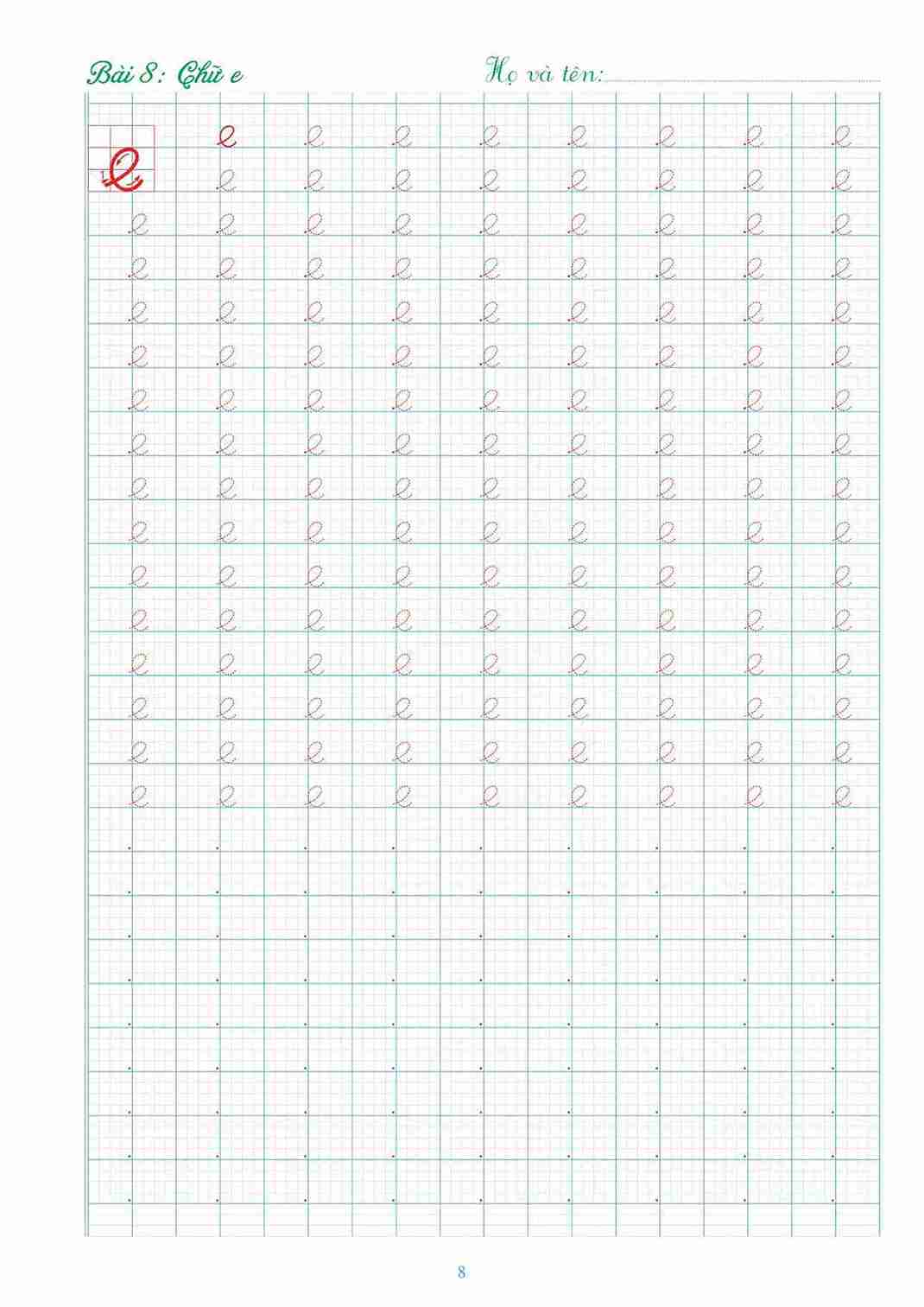 Mẫu vở tập viết cho học sinh lớp 1