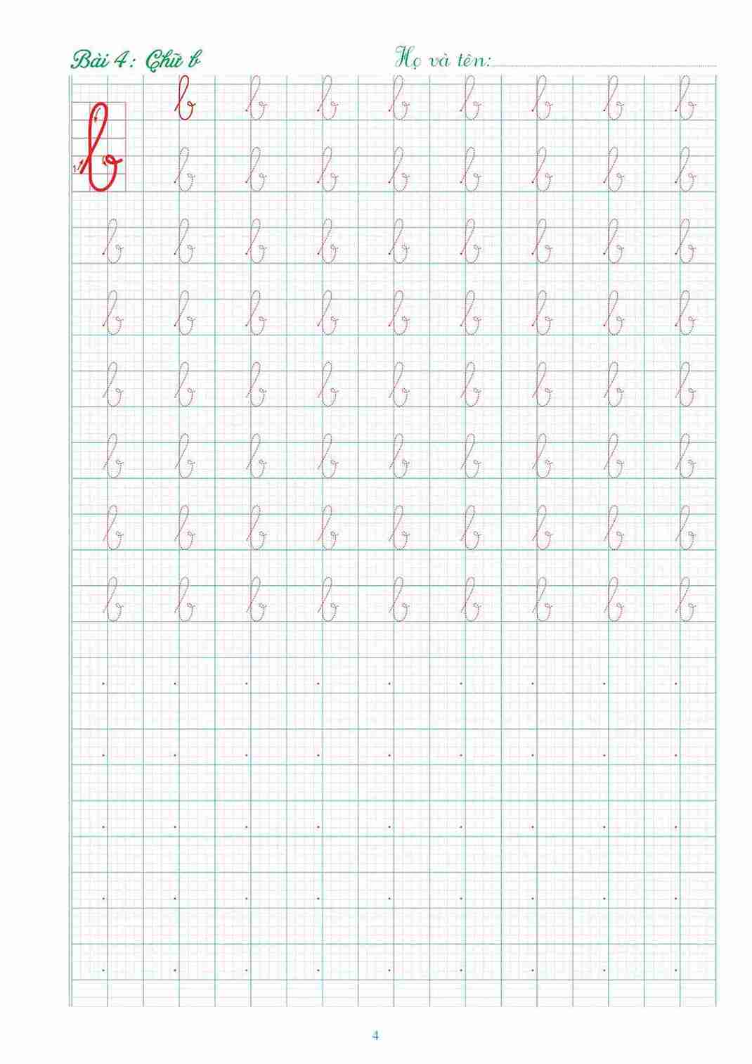 Mẫu vở tập viết cho học sinh lớp 1