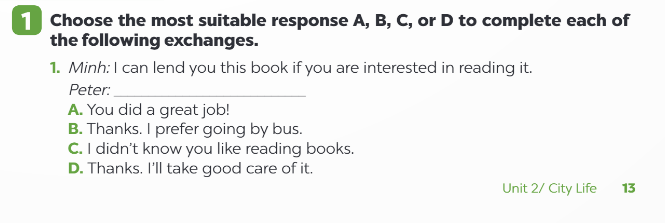 Sách bài tập Tiếng Anh 9 Global Success Unit 2 Speaking