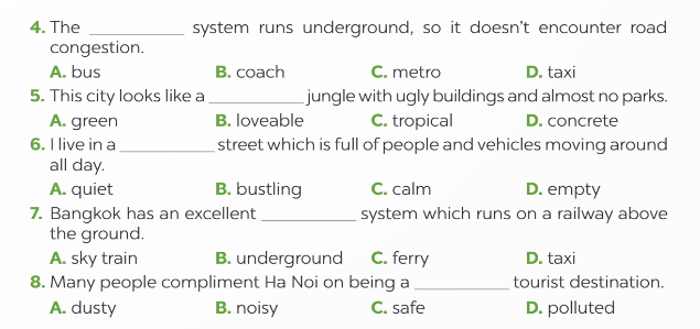 Sách bài tập Tiếng Anh 9 Global Success Unit 2 Vocabulary and Grammar