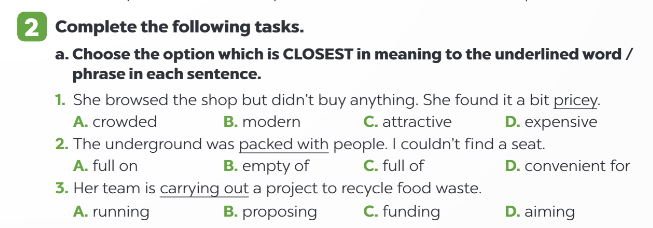 Sách bài tập Tiếng Anh 9 Global Success Unit 2 Vocabulary and Grammar