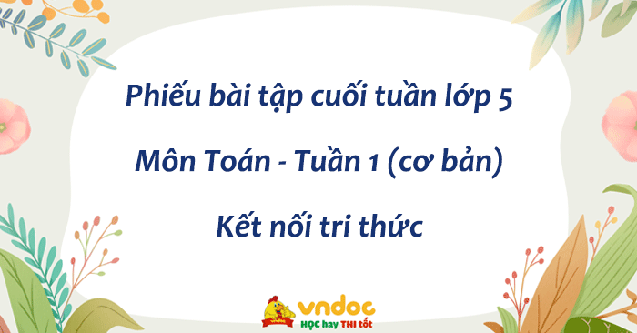 Bài tập cuối tuần môn Toán lớp 5 Kết nối tri thức - Tuần 1