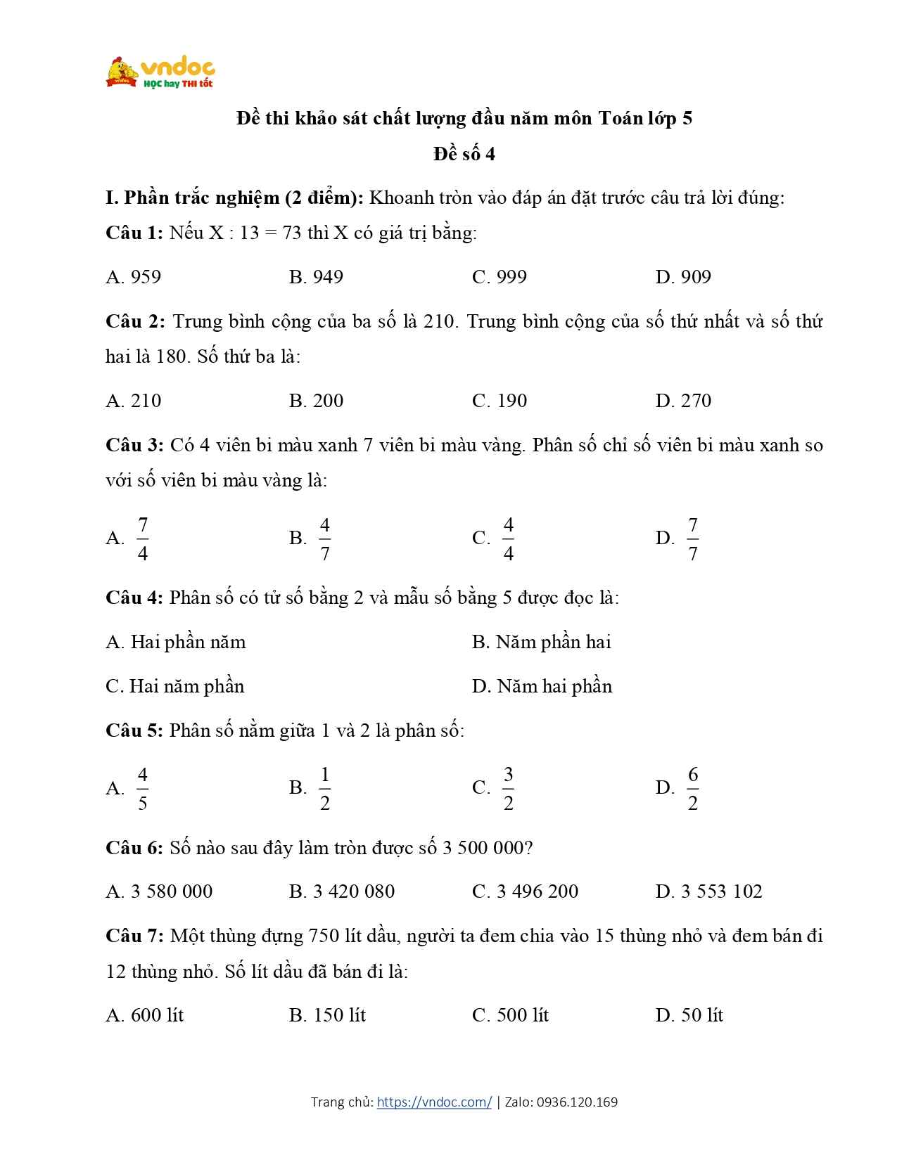 de khao sat chat luong dau nam mon toan lop 5 de so 4 h1*615954