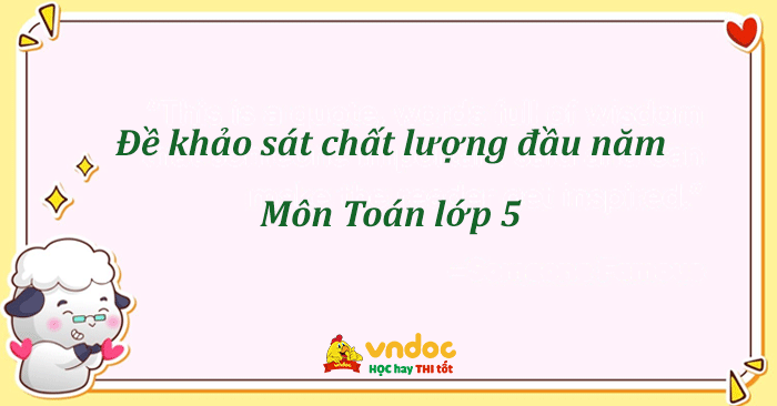 Đề khảo sát chất lượng đầu năm môn Toán lớp 5 - Đề số 1