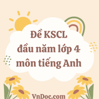 Đề khảo sát chất lượng đầu năm môn tiếng Anh lớp 4 i-Learn Smart Start