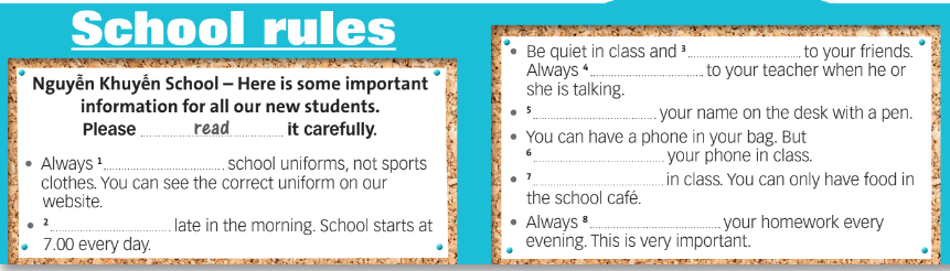 Sách bài tập Tiếng Anh lớp 6 unit 5 Language focus 2