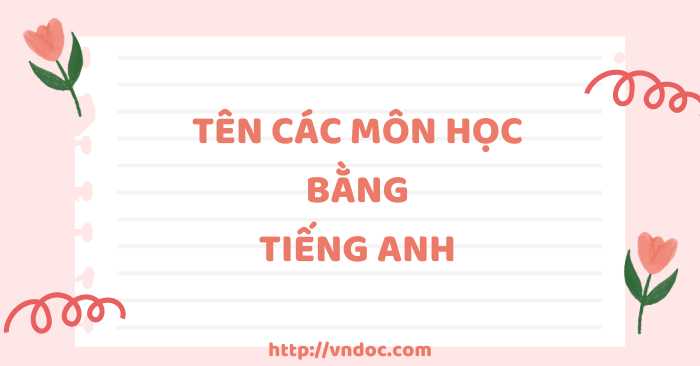 Tên các môn học bằng tiếng Anh