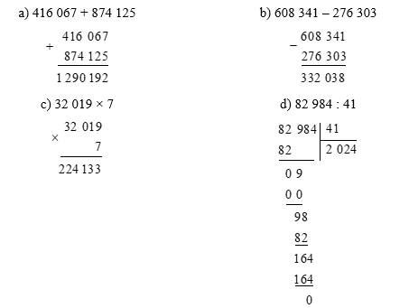 Vở bài tập Toán lớp 5 Cánh diều Bài 2: Ôn tập về các phép tính với số tự nhiên