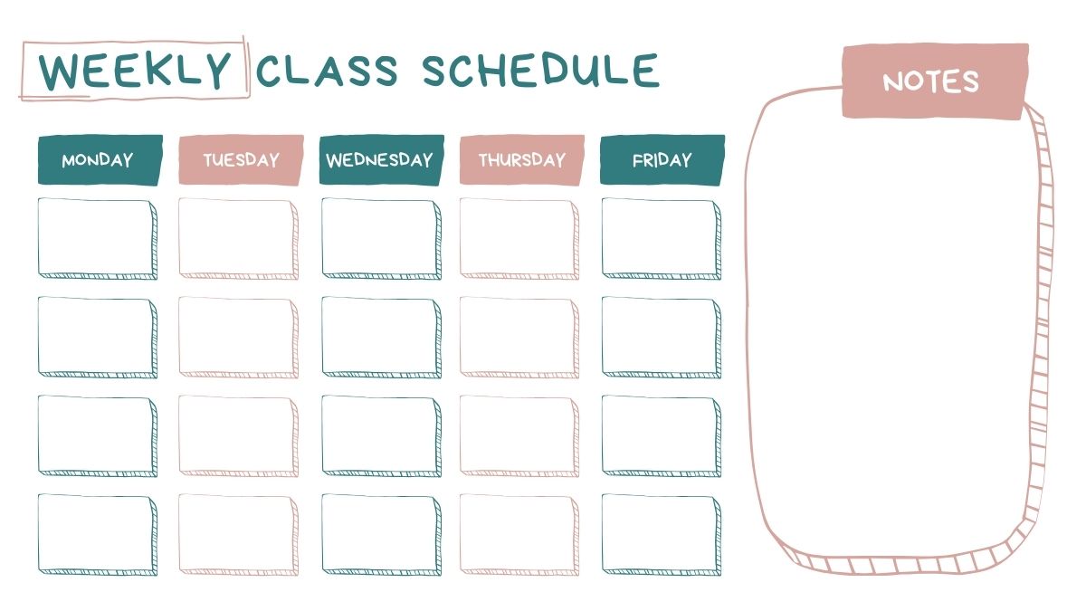 Mẫu thời khóa biểu cho học sinh cấp 2 đẹp