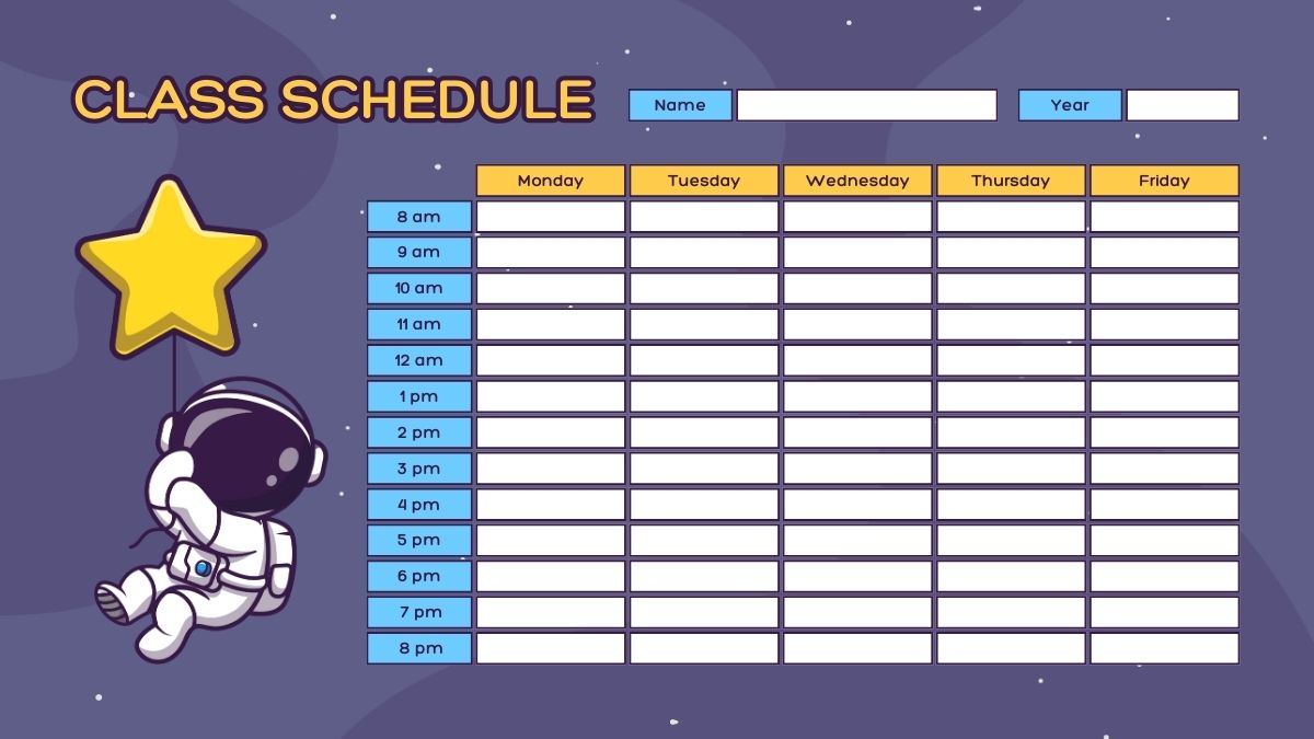 Mẫu thời khóa biểu cho học sinh cấp 2 đẹp