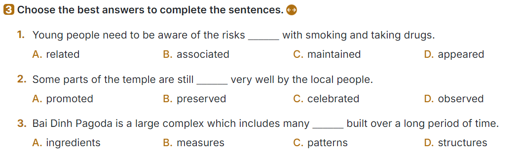 Sách bài tập Tiếng Anh 9 Global Success Unit 4 Vocabulary & Grammar