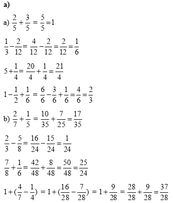 Vở bài tập Toán lớp 5 Chân trời sáng tạo Bài 3: Ôn tập và bổ sung các phép tính với phân số