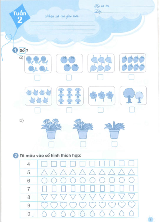 Phiếu bài tập cuối tuần môn Toán 1 sách Cánh diều