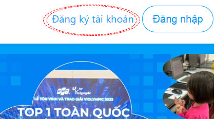 Giao diện trang chủ của Violympic 