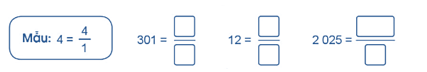 Vở bài tập Toán lớp 5 Cánh diều Bài 4: Ôn tập và bổ sung về phân số