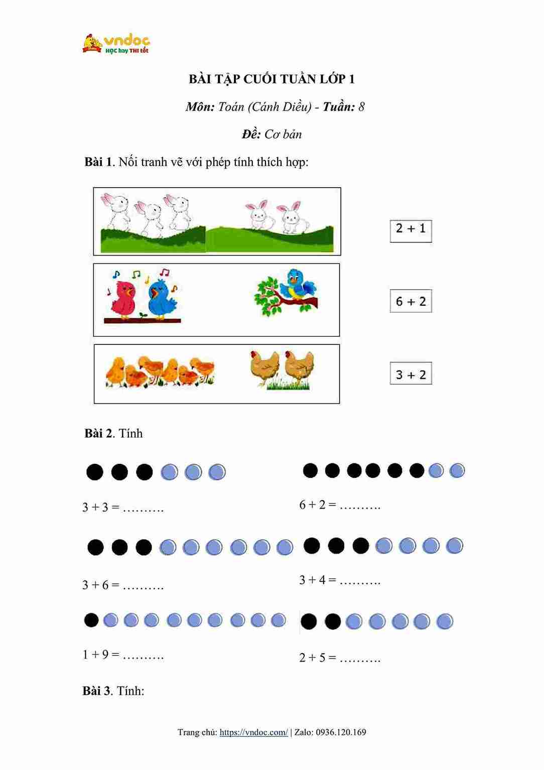 bai tap cuoi tuan toan lop 1 sach canh dieu tuan 8 hinh anh 0 1*634990