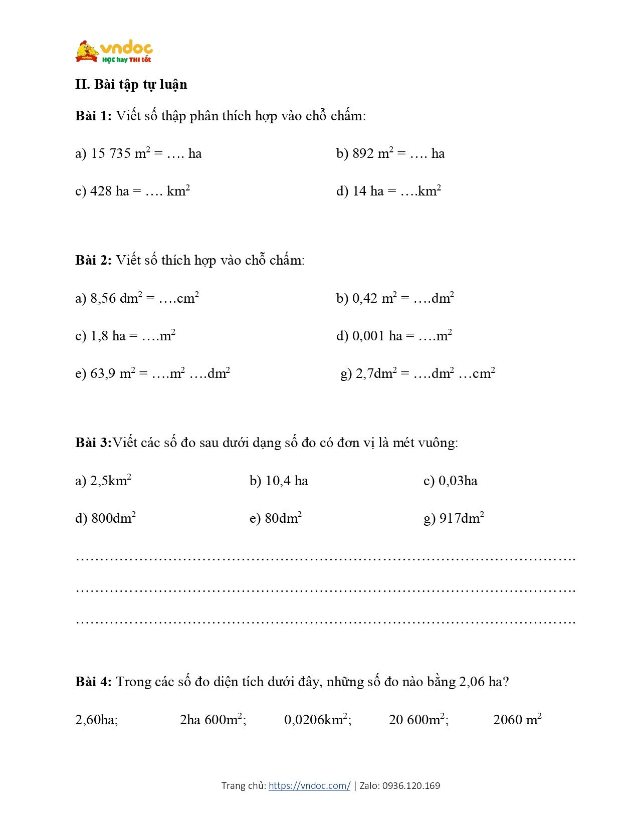 bt toan lop 5 viet cac so do dien tich duoi dang so thap phan page 2*637666