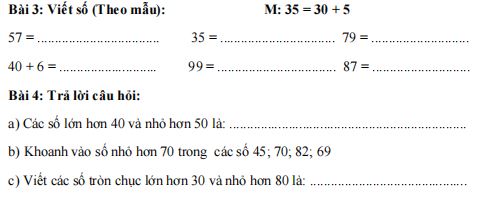 Đề cương ôn tập học kì 1 lớp 2 môn Toán Kết nối tri thức Số 1