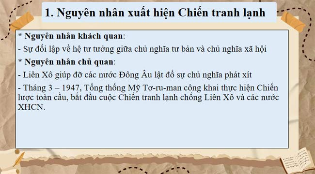 PowerPoint Lịch sử 9 Bài 9 Chiến tranh lạnh