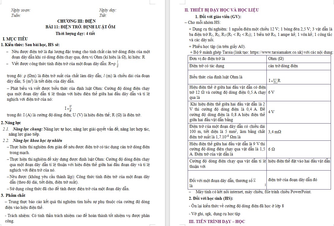 KHBD Bài 11 Khoa học tự nhiên 9 KNTT