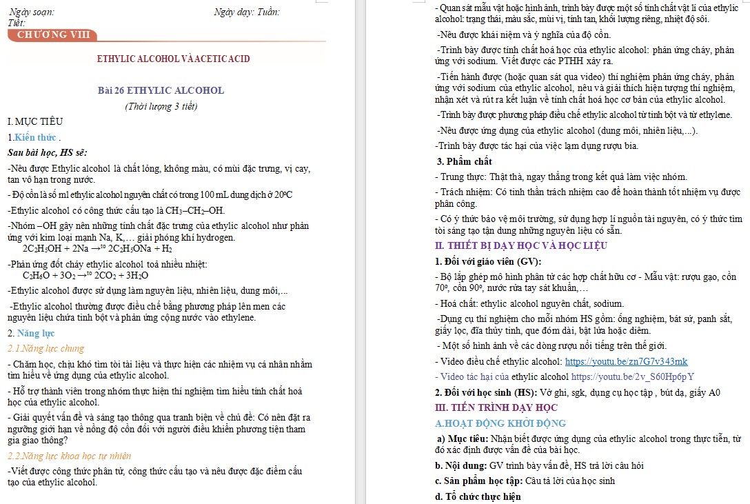 Giáo án KHTN 9 KNTT Bài 26