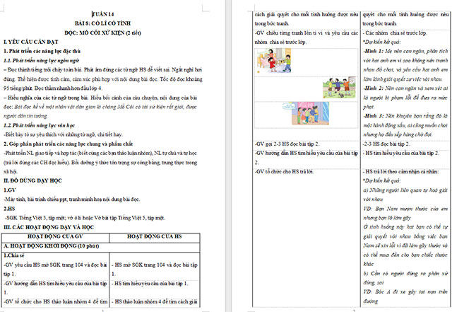 Giáo án Tiếng Việt 5 Mồ Côi xử kiện