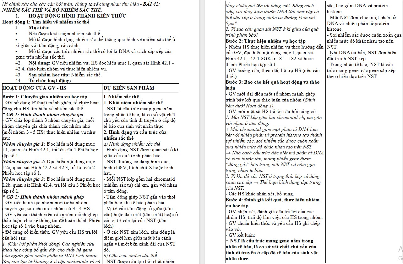 Giáo án KHTN 9 KNTT Bài 42