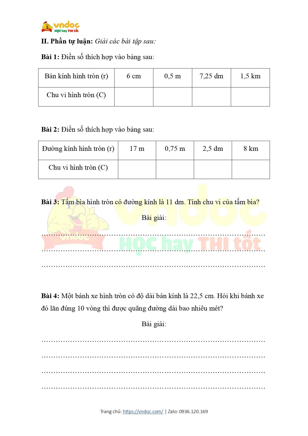 bai tap hinh tron chu vi hinh tron h2*651455