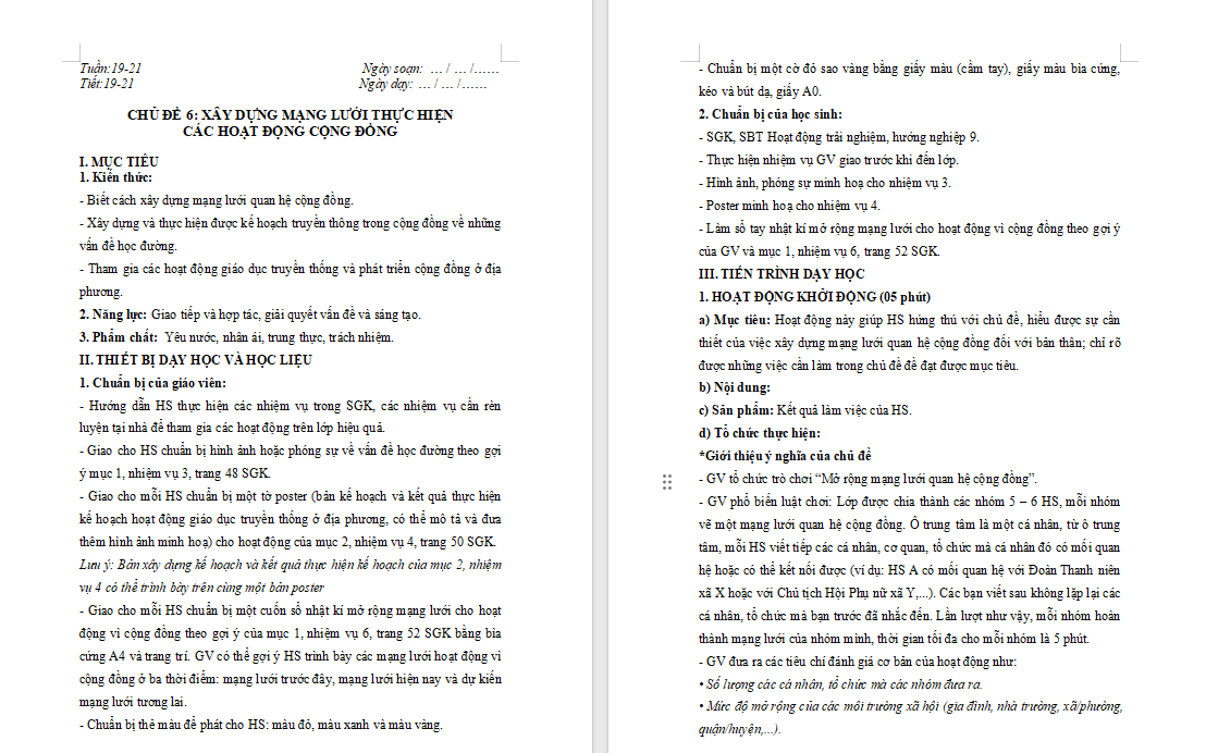 Giáo án PowerPoint HĐTN 9 Chủ đề 6