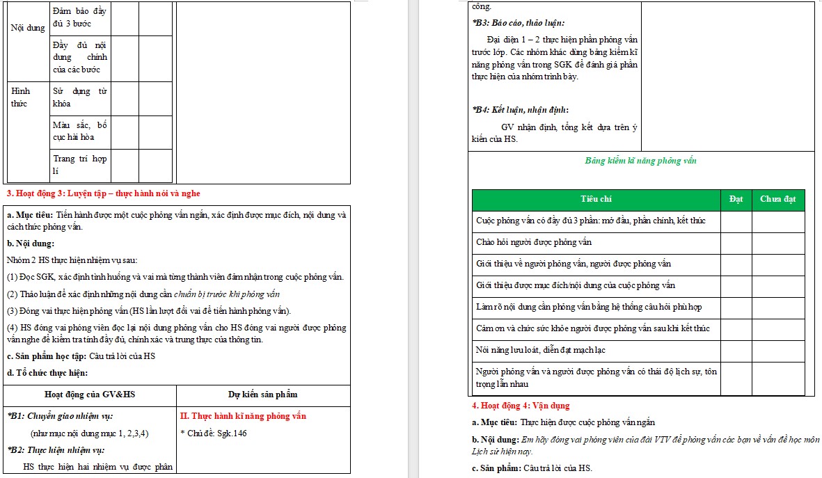 KHBD bài Nói và nghe Bài 5 Ngữ văn 9 CTST