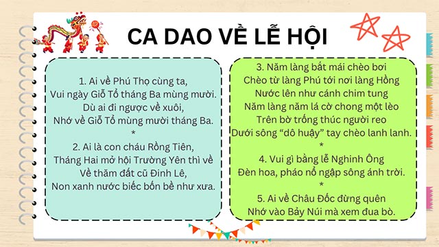 PowerPoint Tiếng Việt 5 Ca dao về lễ hội