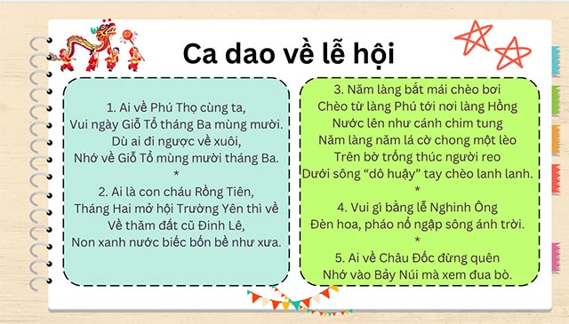 PowerPoint Tiếng Việt 5 Ca dao về lễ hội