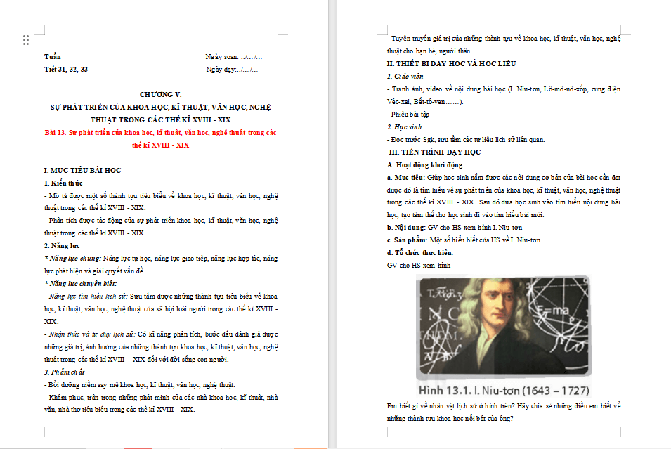 Giáo án PowerPoint Lịch sử 8 bài 13