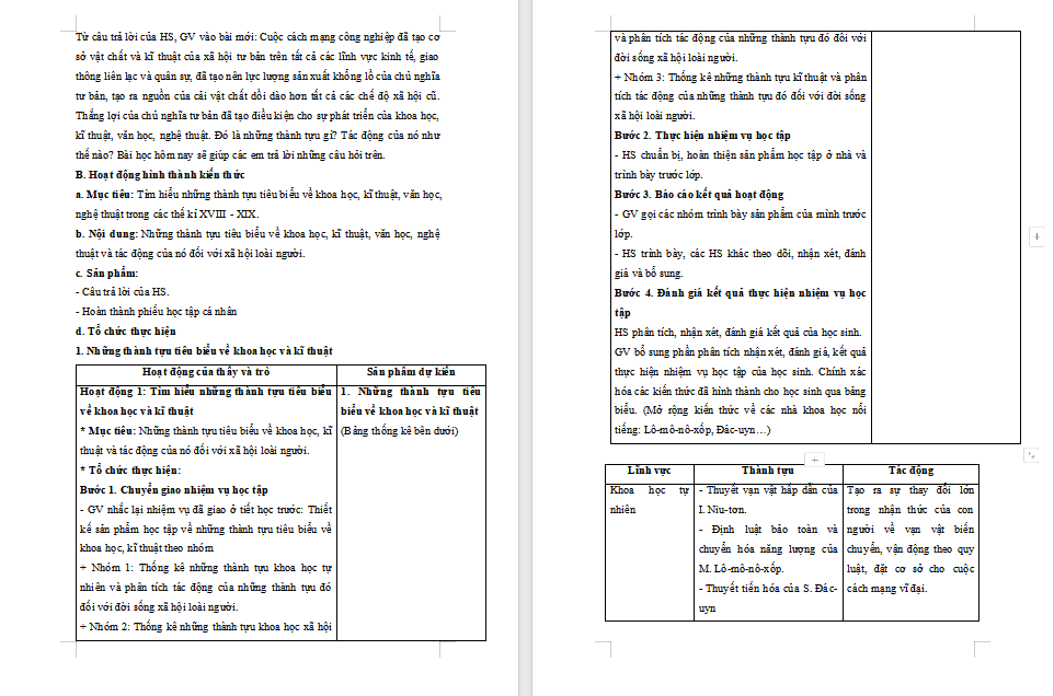 Giáo án Lịch sử 8 bài 13