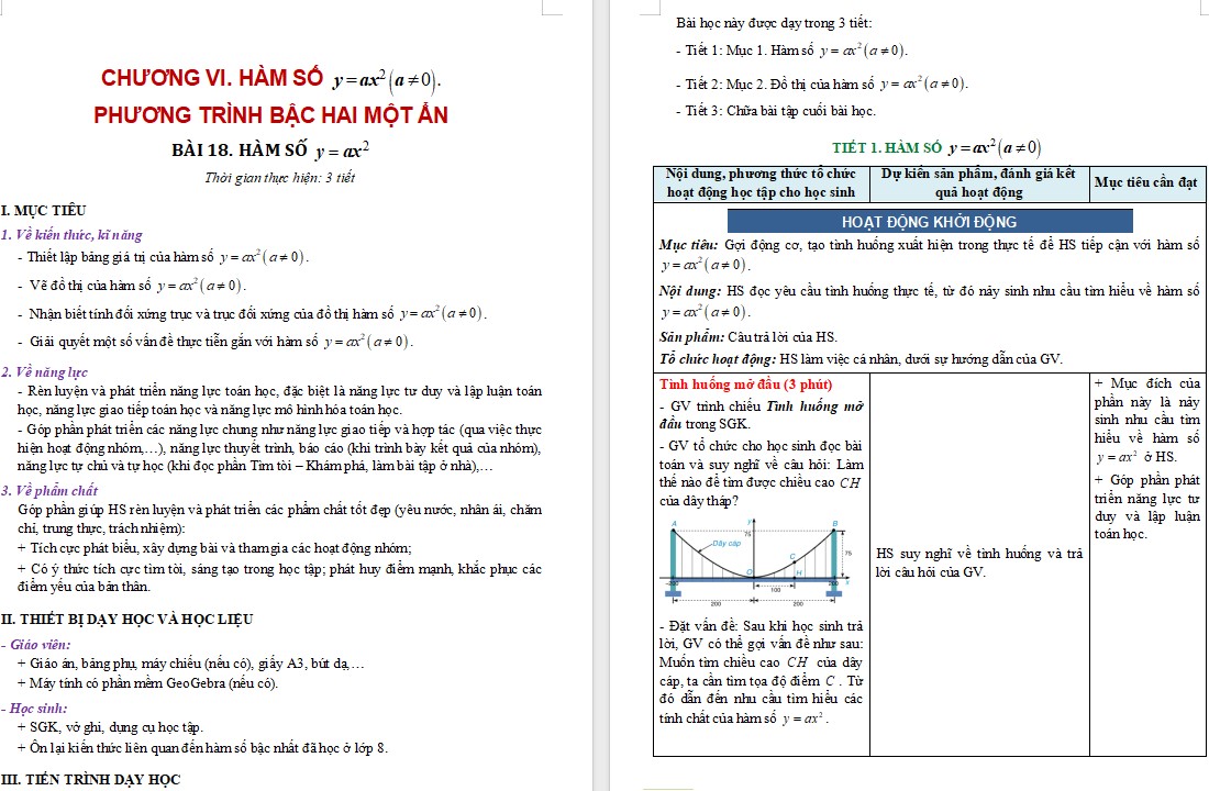 Giáo án Toán 9 KNTT Bài 18