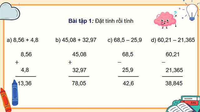 PowerPoint dạy thêm Toán 5 Ôn tập các phép tính với số thập phân