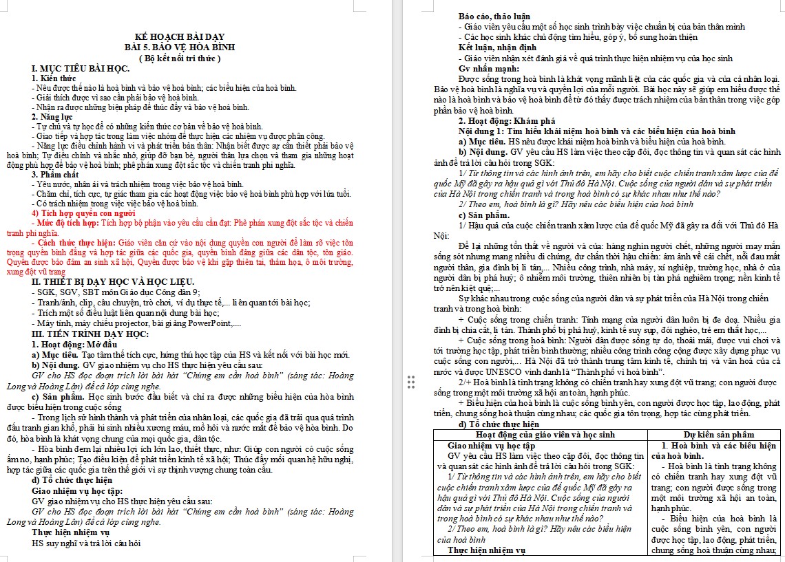 Giáo án GDCD 9 KNTT Bài 5