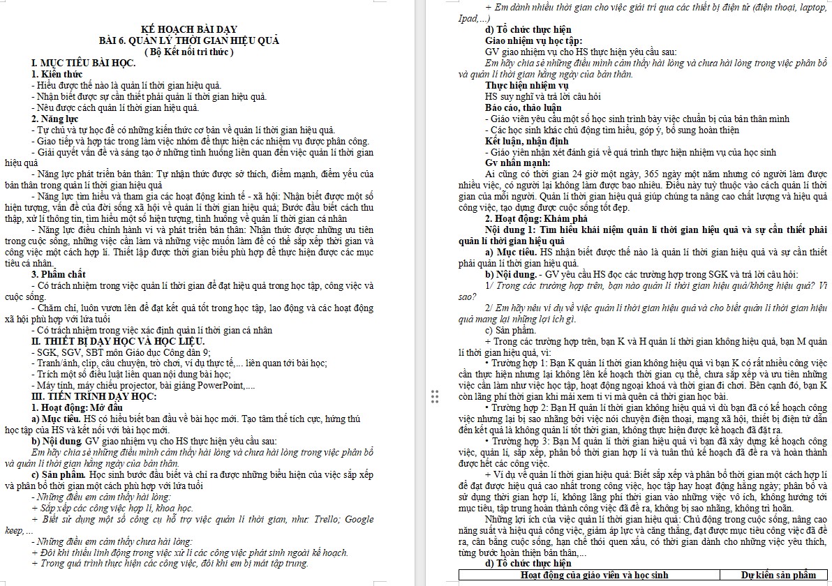 Giáo án GDCD 9 KNTT Bài 6