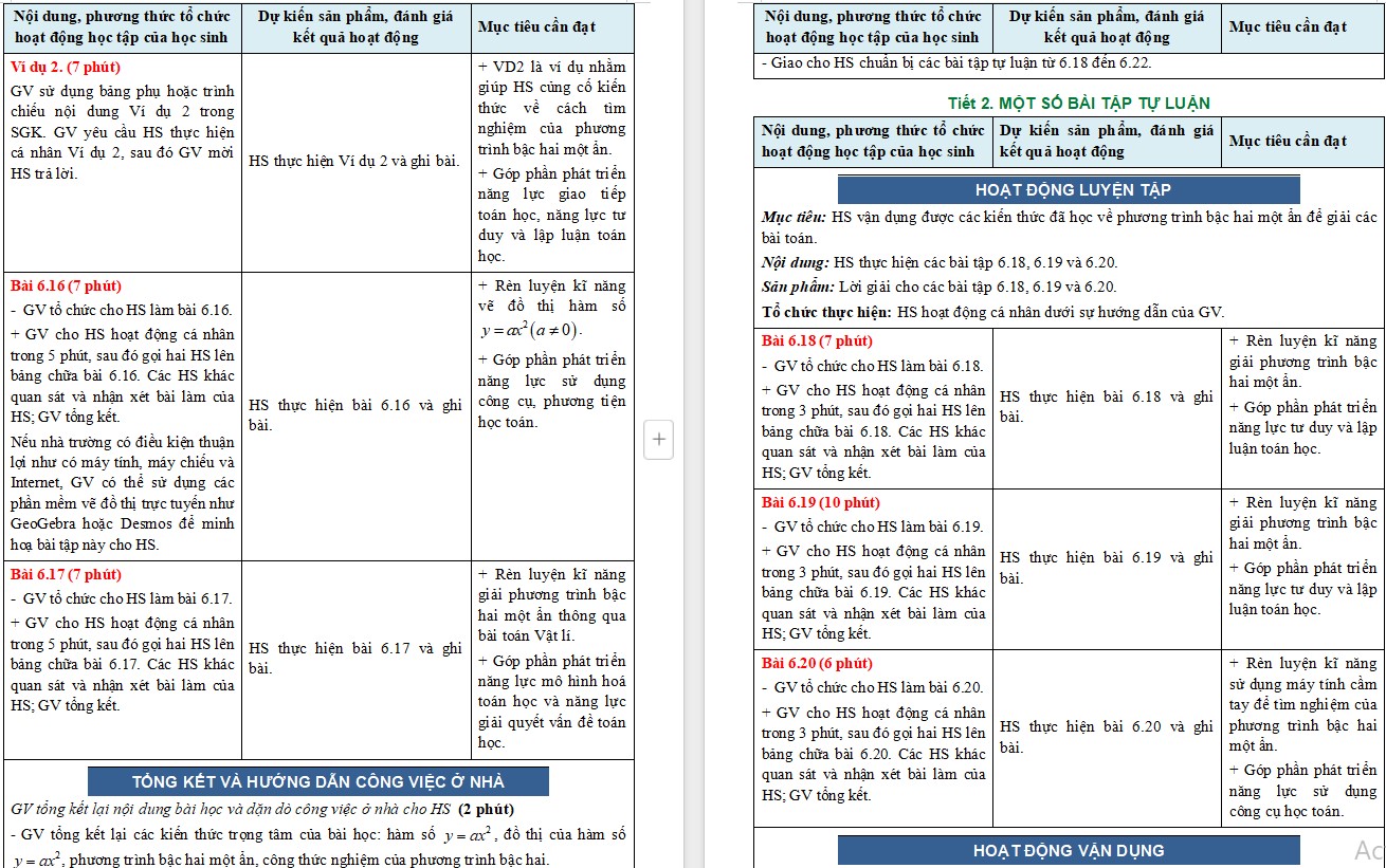 Giáo án Toán 9 KNTT Bài Luyện tập chung trang 18