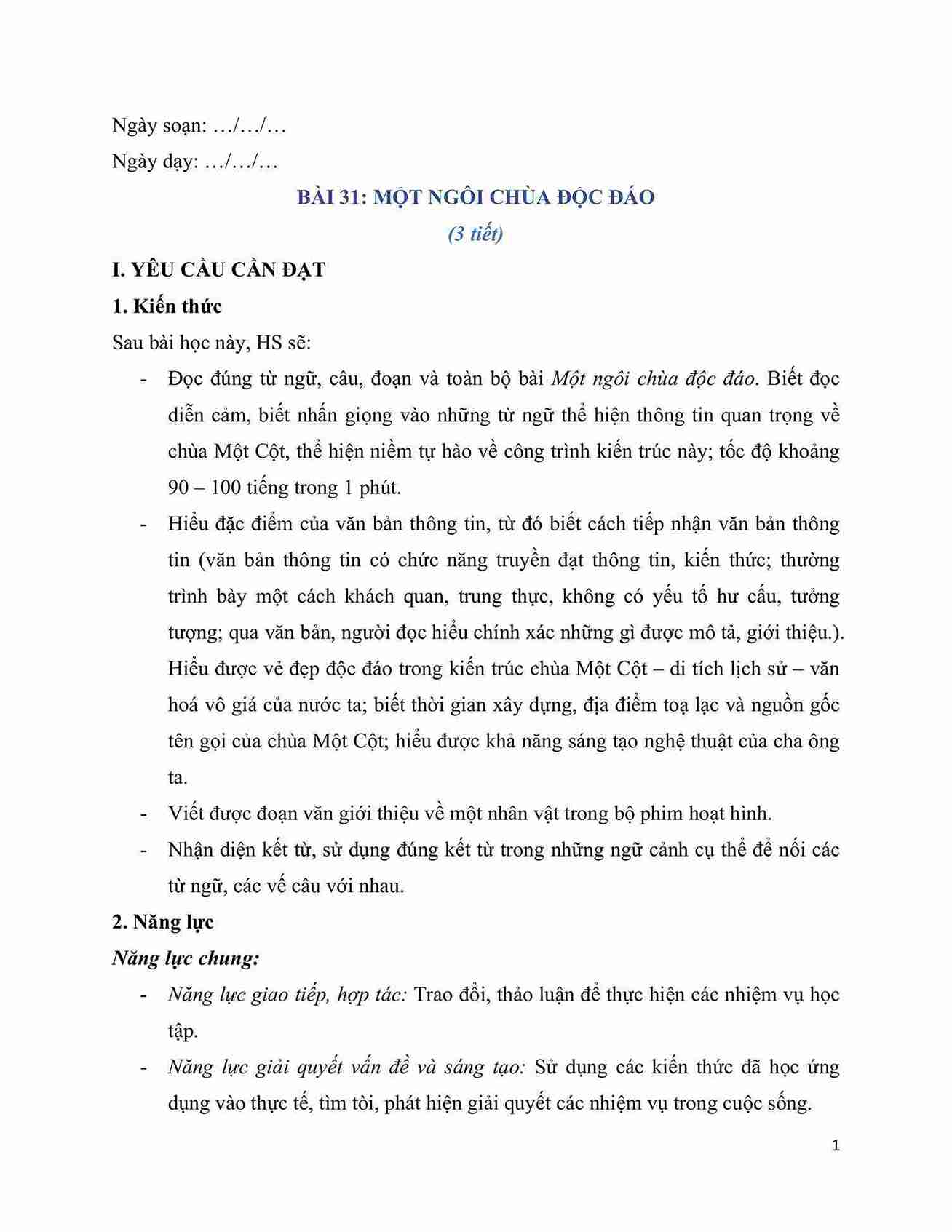 giao an tieng viet 5 bai 31 mot ngoi chua doc dao hinh anh 0 1*654130