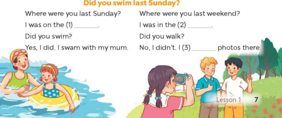 Tiếng Anh lớp 5 Unit 11 lesson 1 trang 6, 7 Global Success