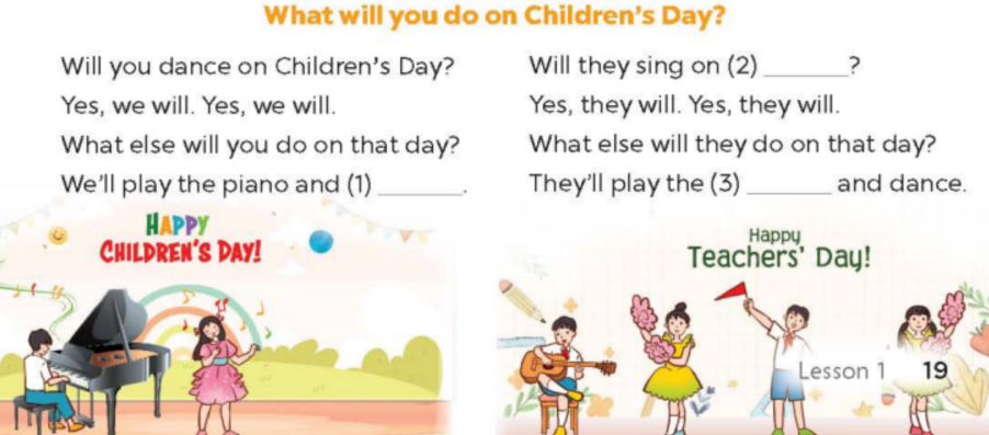 Tiếng Anh lớp 5 Unit 13 lesson 1 trang 18, 19 Global Success