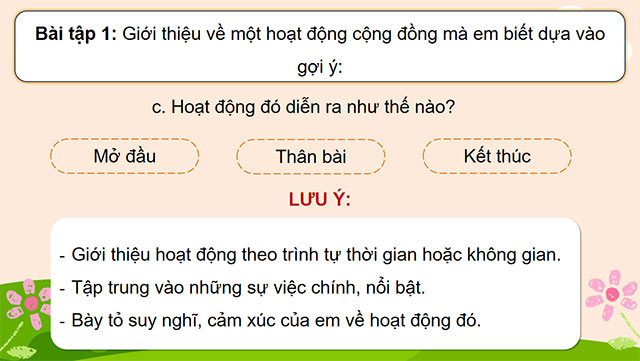 PowerPoint Tiếng Việt 5 Giới thiệu về một hoạt động cộng đồng