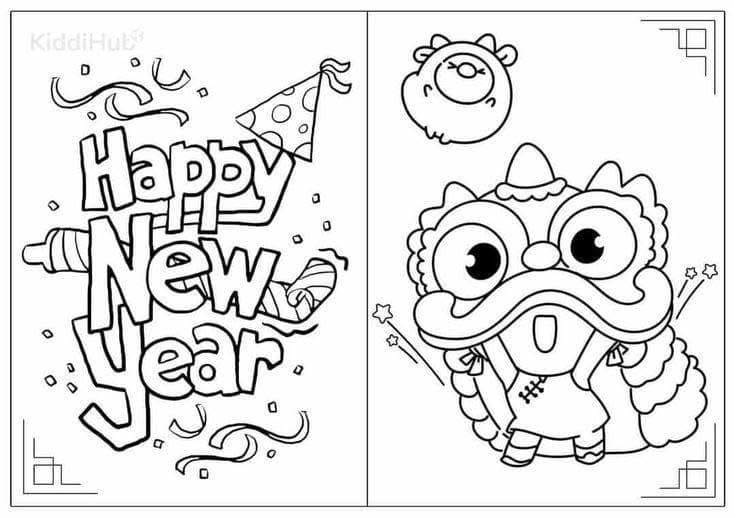 Tranh tô màu chủ đề Tết